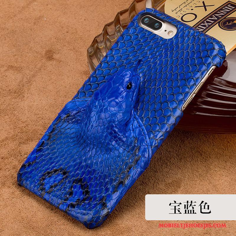 iPhone 8 Hoes Hoesje Telefoon Blauw Bescherming Luxe Trendy Merk Anti-fall