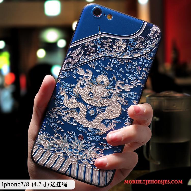 iPhone 8 Hoesje Telefoon Blauw Trend All Inclusive Anti-fall Geel Lovers