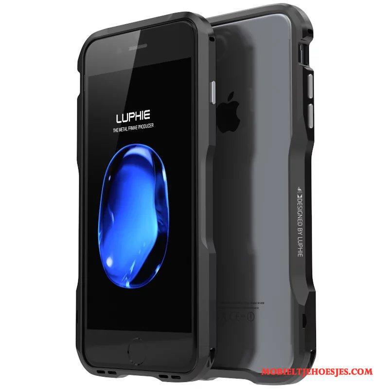 iPhone 8 Hoesje Telefoon Metaal Purper Omlijsting Anti-fall Bescherming Hard