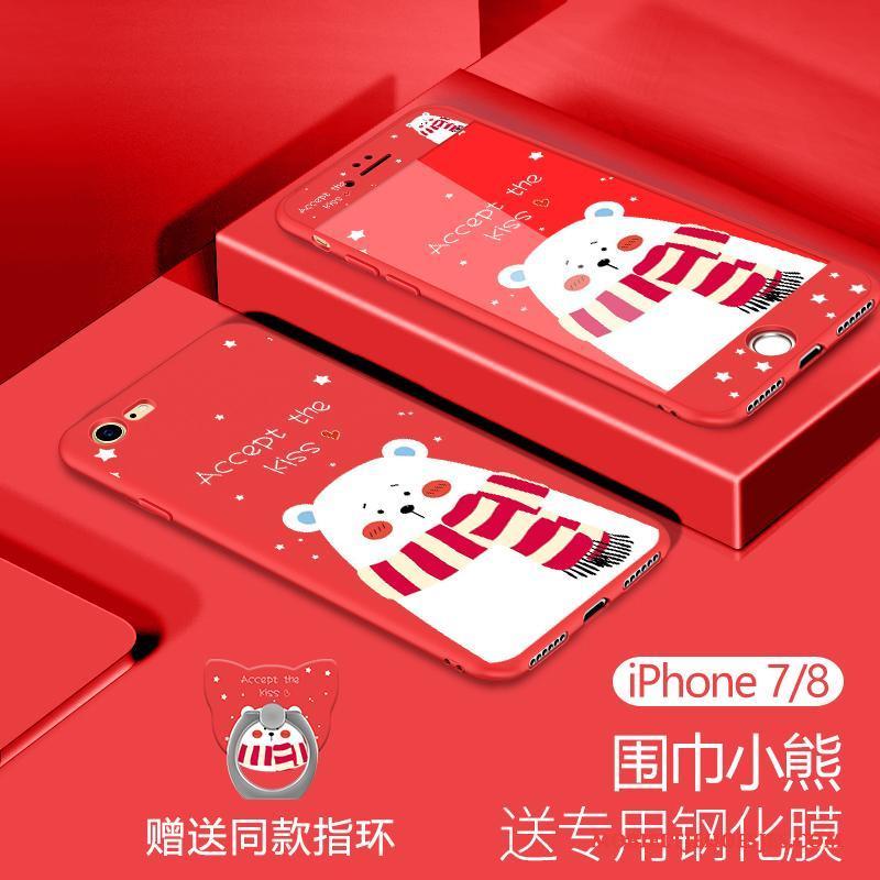 iPhone 8 Nieuw Siliconen Roze Hoesje Telefoon Anti-fall Spotprent Zacht