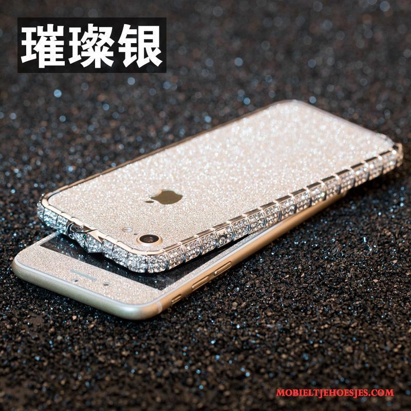 iPhone 8 Omlijsting Nieuw Hoesje Telefoon Met Strass Rose Goud Bescherming Metaal