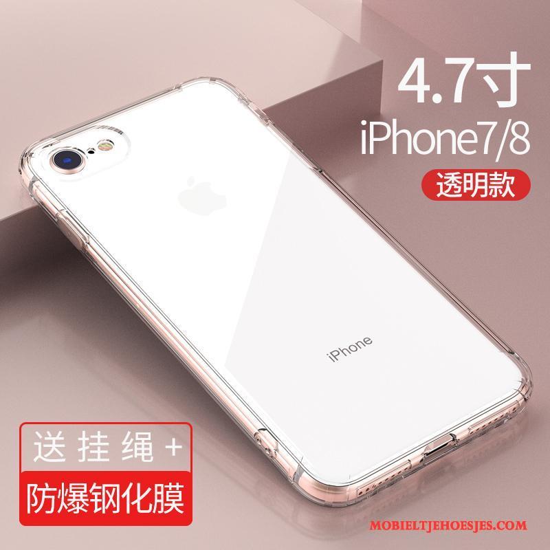 iPhone 8 Plus Doorzichtig Gasbag Hoes Siliconen Anti-fall All Inclusive Hoesje Telefoon