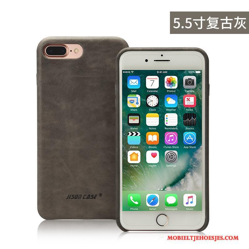 iPhone 8 Plus Echt Leer Hoes Leren Etui Anti-fall Bedrijf Hoesje All Inclusive