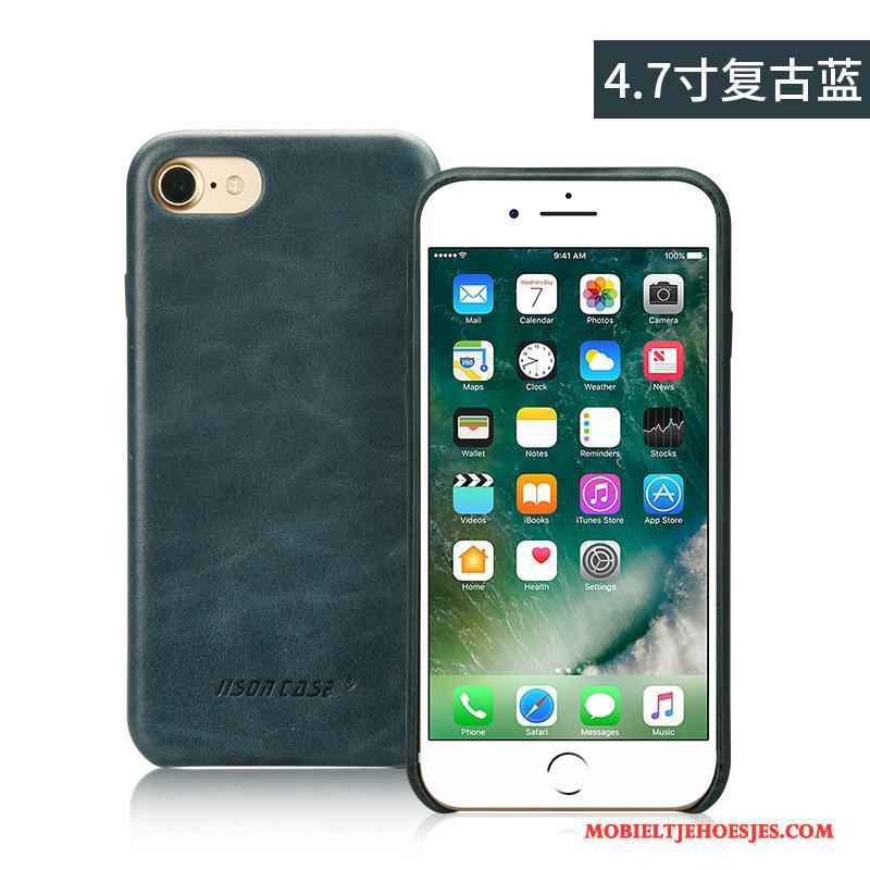 iPhone 8 Plus Echt Leer Hoes Leren Etui Anti-fall Bedrijf Hoesje All Inclusive