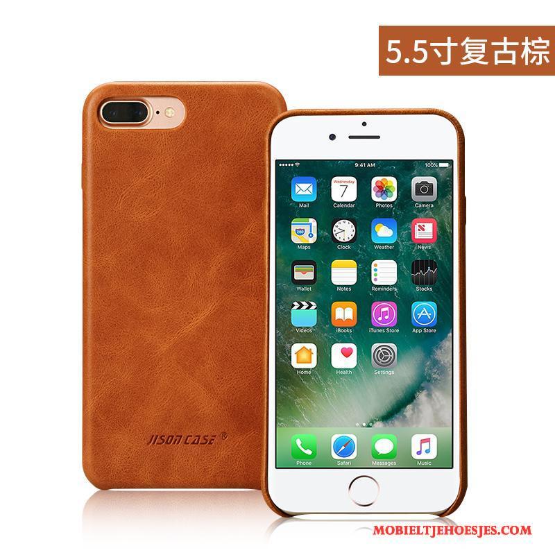 iPhone 8 Plus Echt Leer Hoes Leren Etui Anti-fall Bedrijf Hoesje All Inclusive