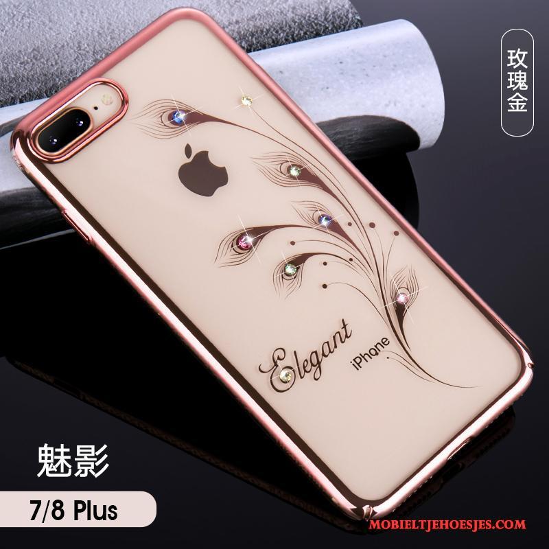 iPhone 8 Plus Goud Luxe Hard Plating Hoesje Telefoon Rose Goud Anti-fall