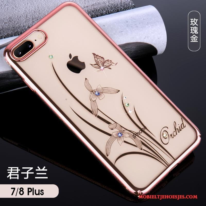 iPhone 8 Plus Goud Luxe Hard Plating Hoesje Telefoon Rose Goud Anti-fall