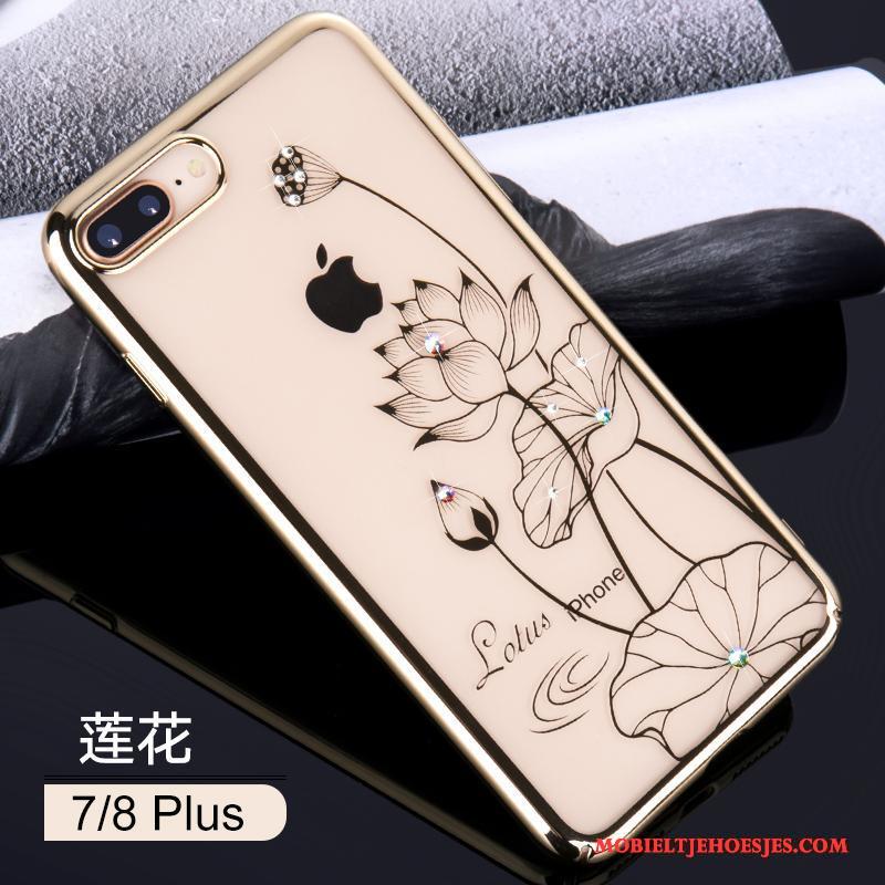 iPhone 8 Plus Goud Luxe Hard Plating Hoesje Telefoon Rose Goud Anti-fall