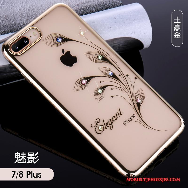 iPhone 8 Plus Goud Luxe Hard Plating Hoesje Telefoon Rose Goud Anti-fall