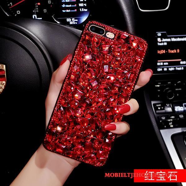 iPhone 8 Plus Groen Persoonlijk Rood Trend Hoesje Telefoon Met Strass Elegante