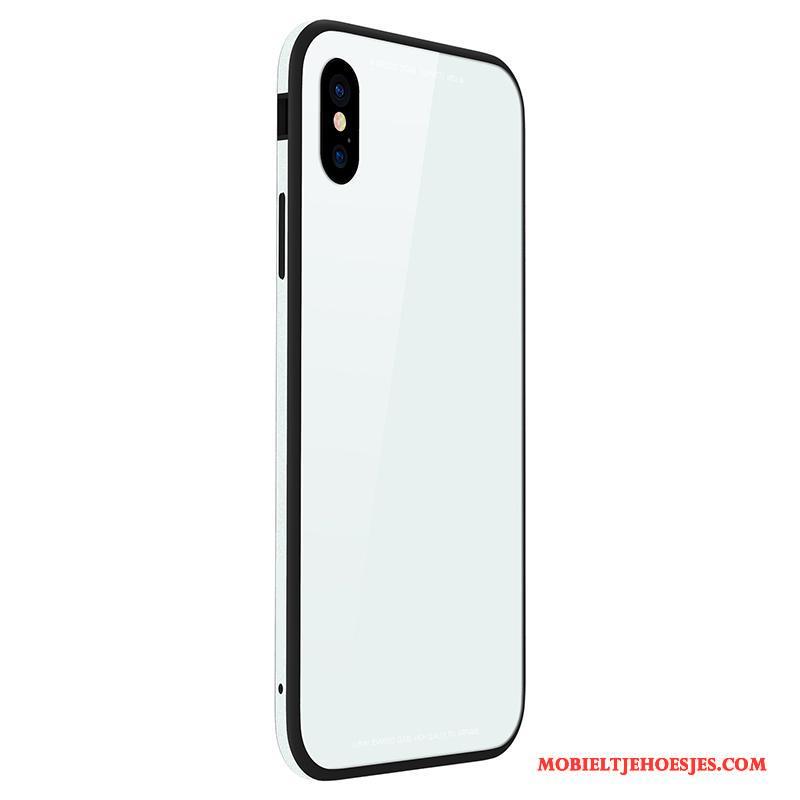 iPhone 8 Plus Hoes Mobiele Telefoon Wit Hoesje Gehard Glas Telefoon Metaal