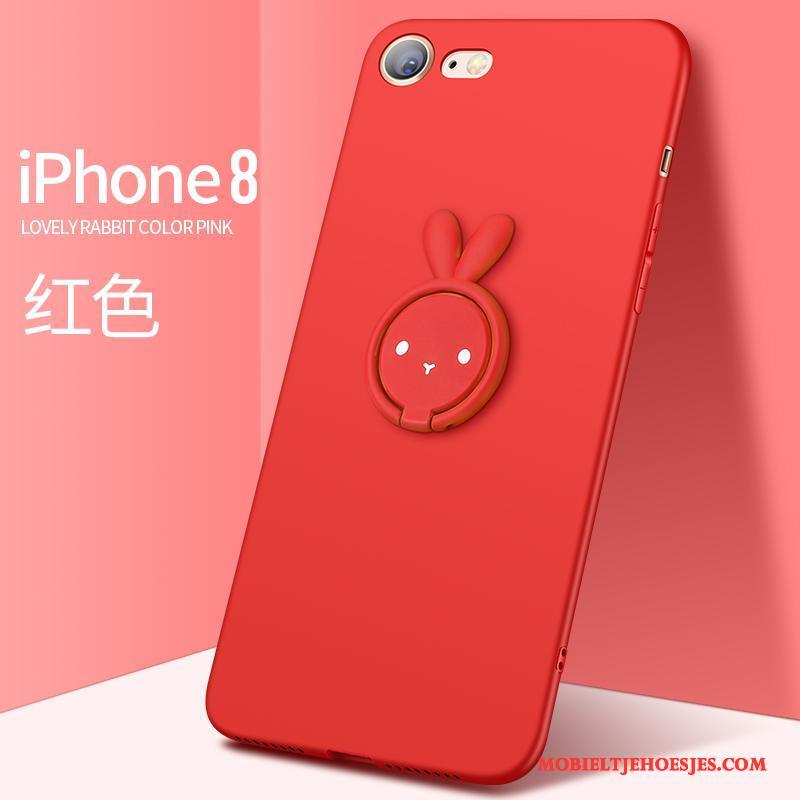 iPhone 8 Plus Hoes Siliconen Anti-fall Scheppend Persoonlijk Rood Hoesje Telefoon