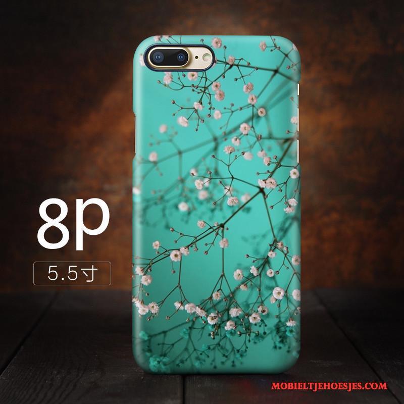 iPhone 8 Plus Hoesje Anti-fall Kunst Hoge Geel Vintage Hard Sterrenhemel