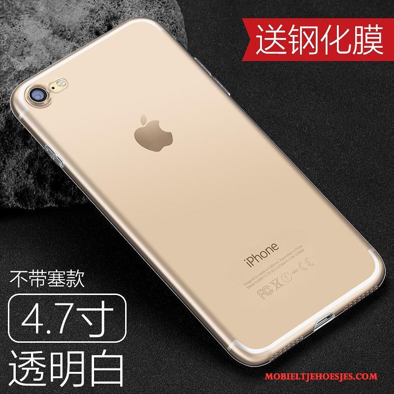 iPhone 8 Plus Hoesje Hoes Dun Bescherming Anti-fall Siliconen Doorzichtig Goud
