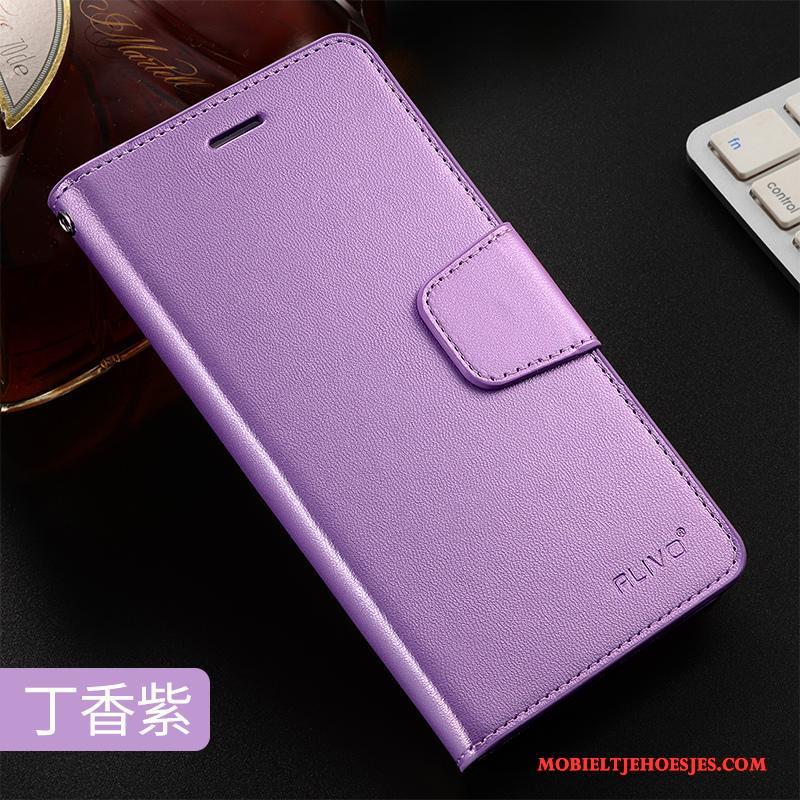 iPhone 8 Plus Hoesje Hoes Zacht Purper Anti-fall Bescherming Siliconen Leren Etui