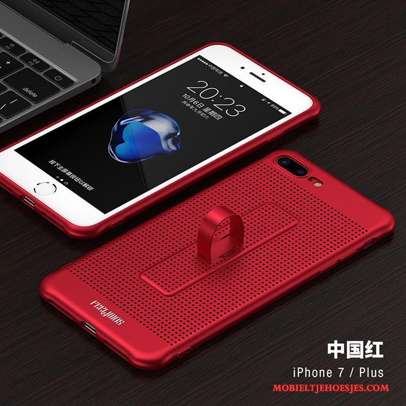 iPhone 8 Plus Hoesje Siliconen Telefoon Pu Scheppend Rood Het Uitstralen