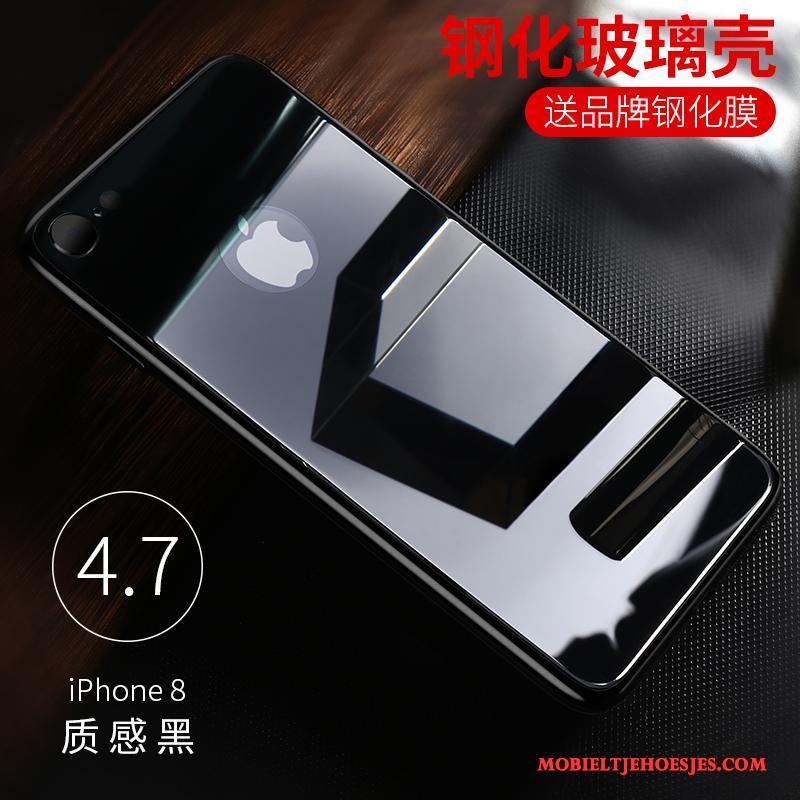 iPhone 8 Plus Hoesje Telefoon All Inclusive Zwart Gehard Glas Anti-fall