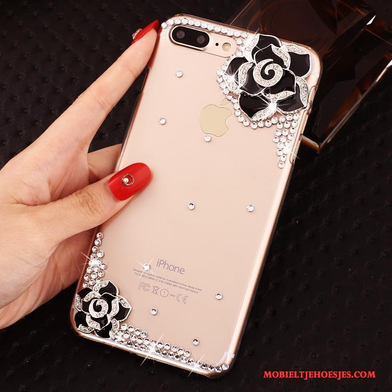 iPhone 8 Plus Hoesje Telefoon Met Strass Roze Doorzichtig Bescherming Nieuw
