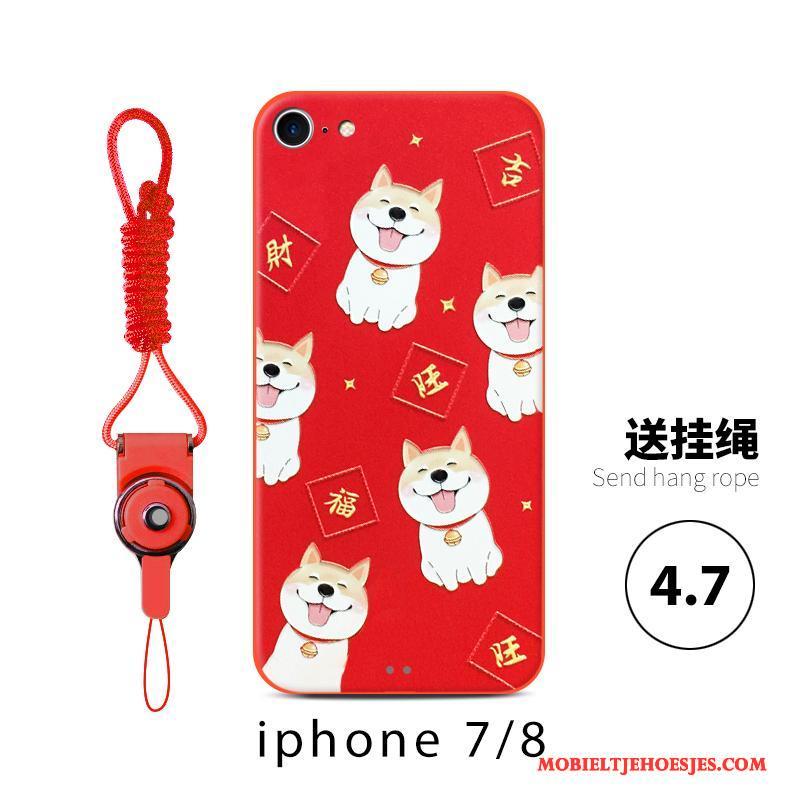 iPhone 8 Plus Hoesje Telefoon Nieuw Hond Rood Lovers Anti-fall All Inclusive