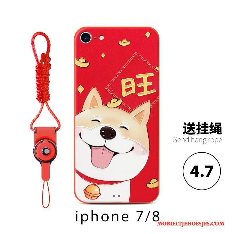 iPhone 8 Plus Hoesje Telefoon Nieuw Hond Rood Lovers Anti-fall All Inclusive