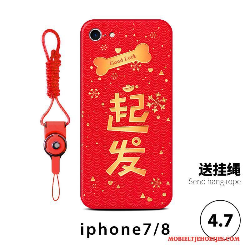 iPhone 8 Plus Hoesje Telefoon Nieuw Hond Rood Lovers Anti-fall All Inclusive