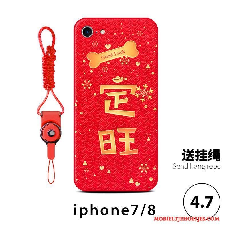 iPhone 8 Plus Hoesje Telefoon Nieuw Hond Rood Lovers Anti-fall All Inclusive