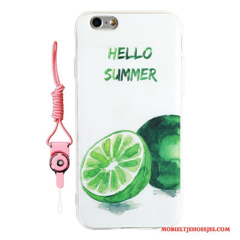 iPhone 8 Plus Hoesje Telefoon Original Net Red Zacht Citroen Watermeloen Doorzichtig