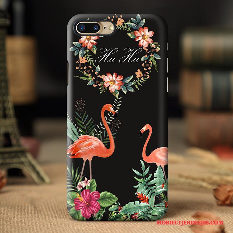 iPhone 8 Plus Hoesje Telefoon Roze Vers Kunst Vogel Trend Hard