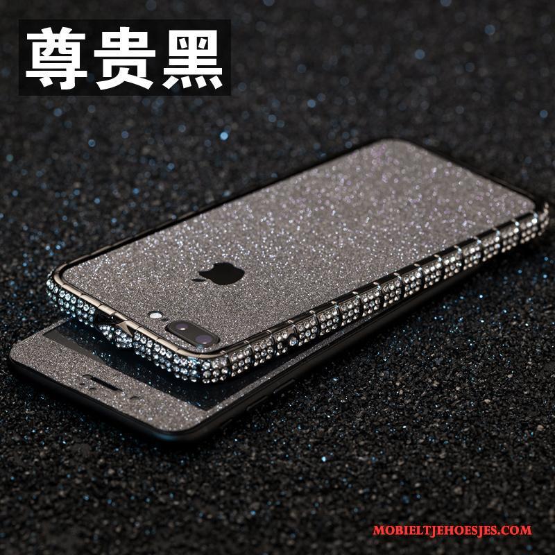 iPhone 8 Plus Nieuw Hoesje Telefoon Zilver Metaal Anti-fall Bescherming Met Strass