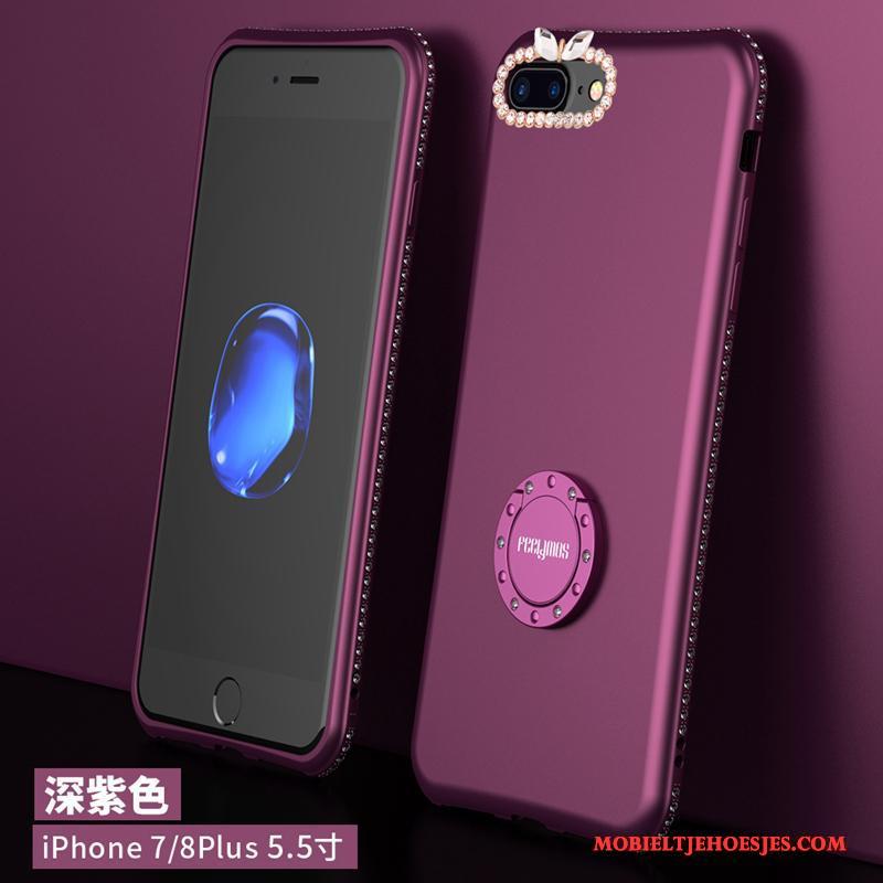 iPhone 8 Plus Ondersteuning Hoesje Telefoon Zacht Nieuw Schrobben Siliconen Diepe Kleur