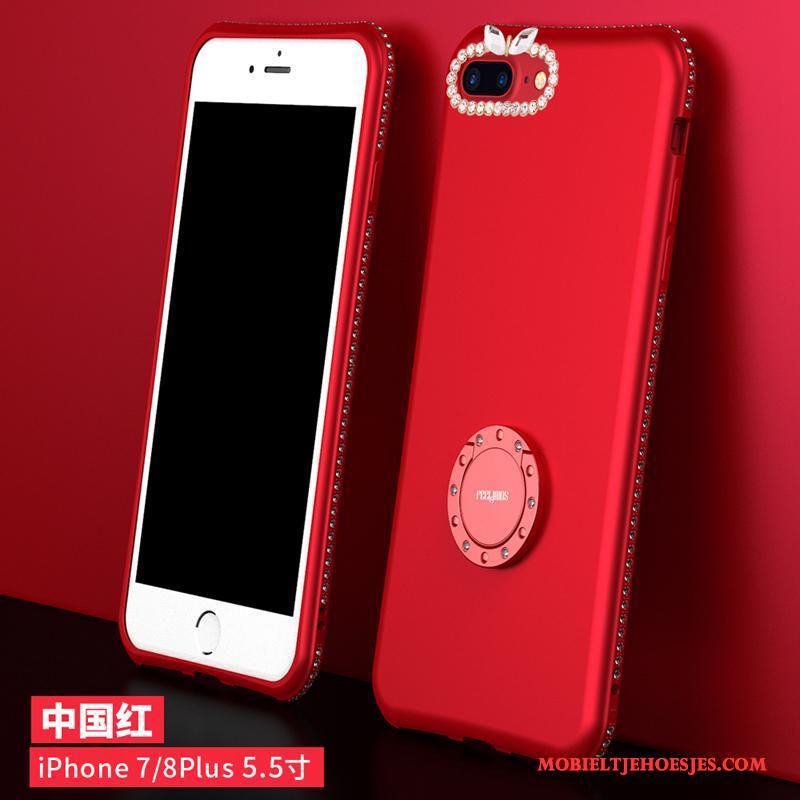 iPhone 8 Plus Ondersteuning Hoesje Telefoon Zacht Nieuw Schrobben Siliconen Diepe Kleur