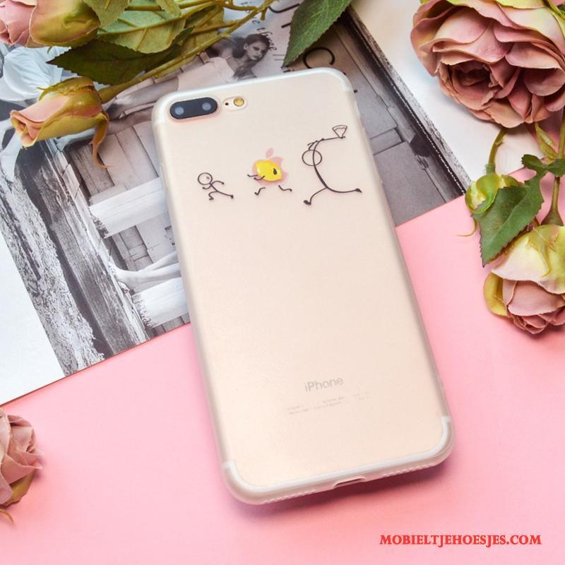 iPhone 8 Plus Patroon Schrobben Lovers Kleur Hoesje Zacht Telefoon