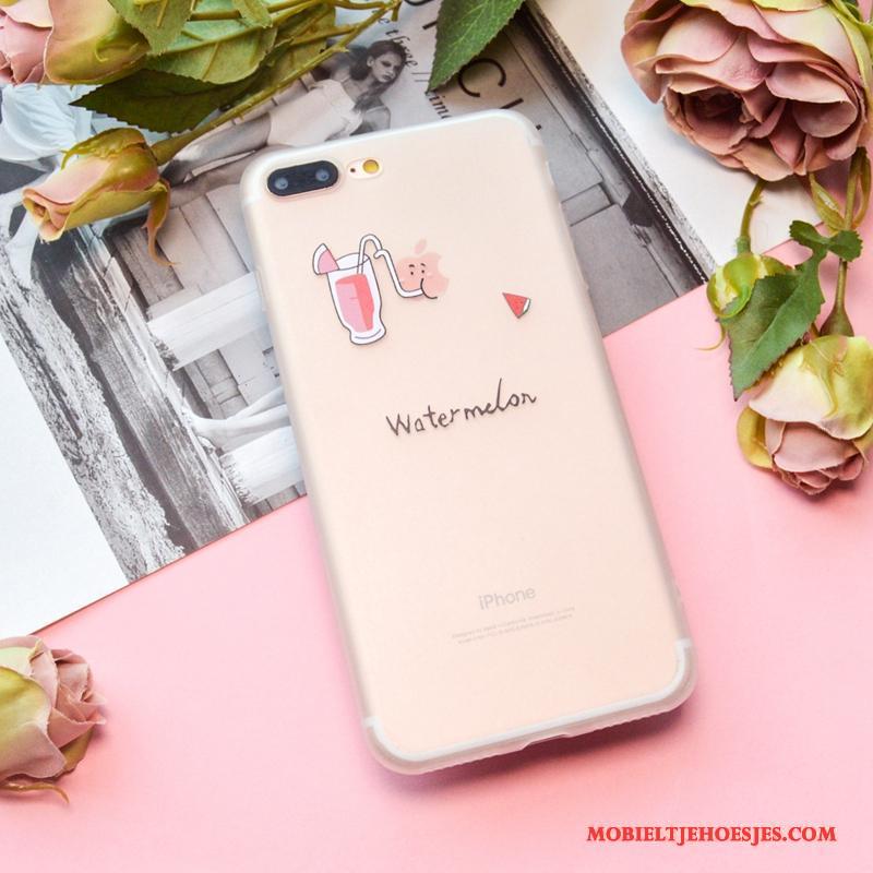 iPhone 8 Plus Patroon Schrobben Lovers Kleur Hoesje Zacht Telefoon