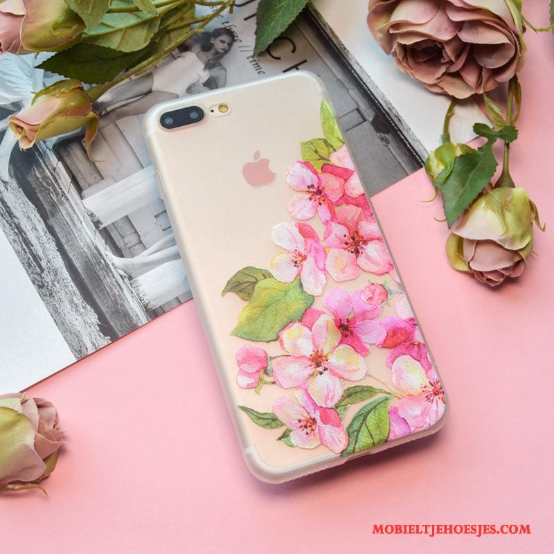 iPhone 8 Plus Patroon Schrobben Lovers Kleur Hoesje Zacht Telefoon