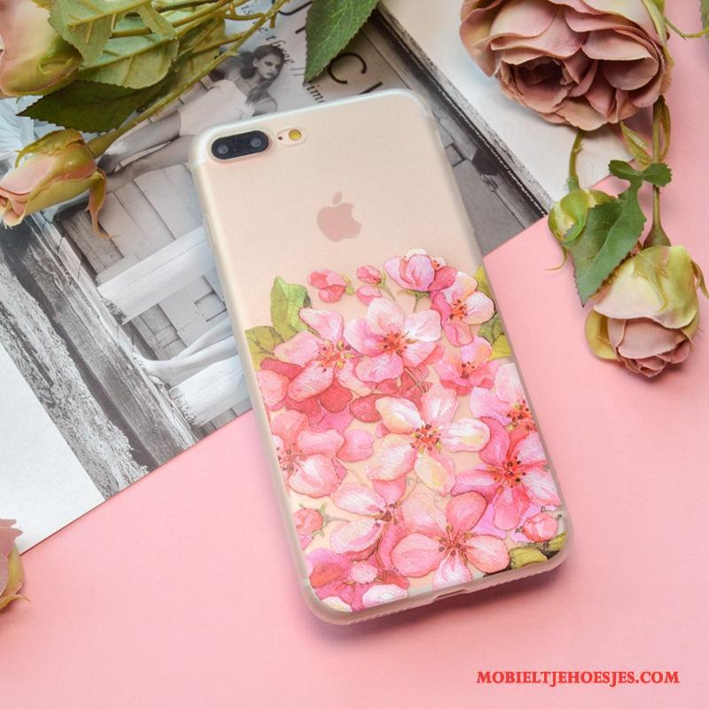 iPhone 8 Plus Patroon Schrobben Lovers Kleur Hoesje Zacht Telefoon