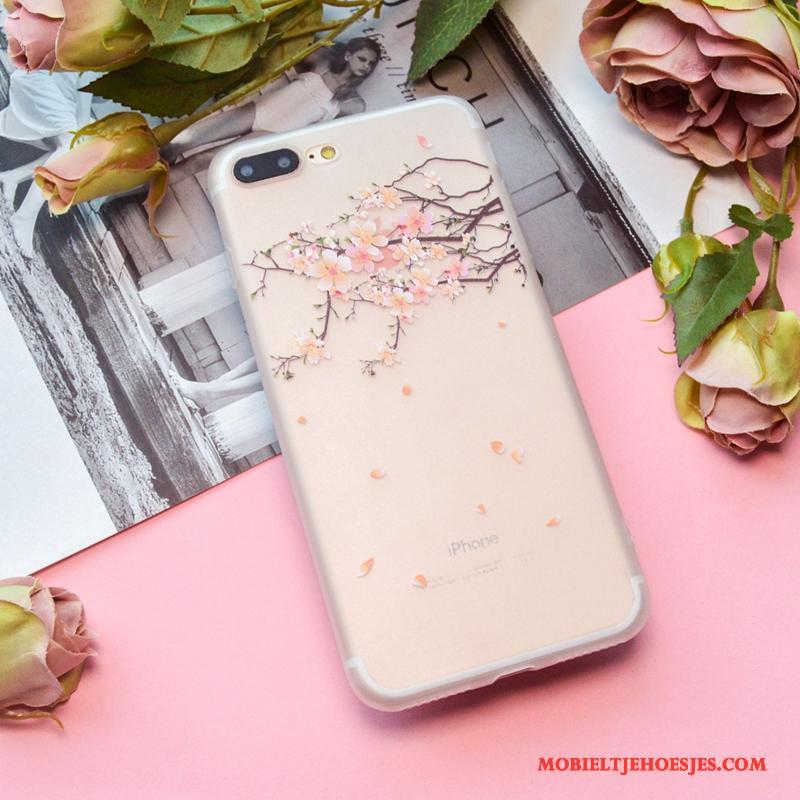 iPhone 8 Plus Patroon Schrobben Lovers Kleur Hoesje Zacht Telefoon