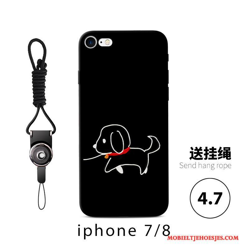 iPhone 8 Plus Persoonlijk Hoesje Telefoon Spotprent Schrobben Zwart Siliconen Anti-fall