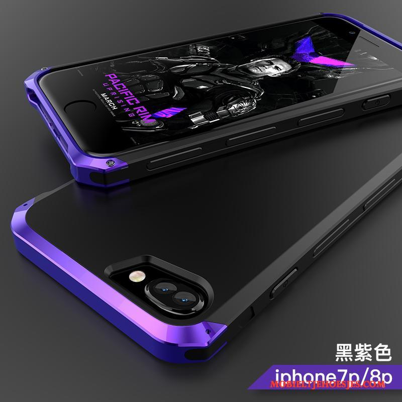 iPhone 8 Plus Purper Hoesje Telefoon Anti-fall All Inclusive Metaal Scheppend Persoonlijk