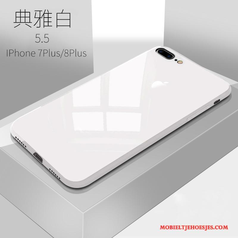 iPhone 8 Plus Trendy Merk Elegante Zwart Nieuw Hoesje Telefoon Bescherming Roze
