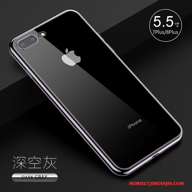 iPhone 8 Plus Zacht Zilver Hoesje Telefoon Anti-fall Doorzichtig All Inclusive Dun
