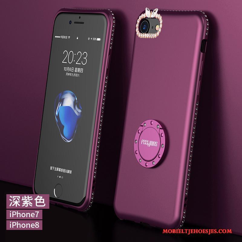 iPhone 8 Purper Met Strass Hoesje Telefoon All Inclusive Zacht Anti-fall Trend