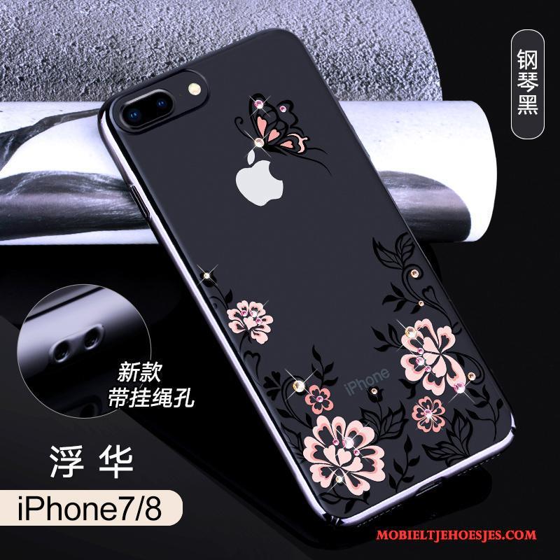 iPhone 8 Rood Anti-fall Nieuw Luxe Met Strass Hanger Hoesje Telefoon