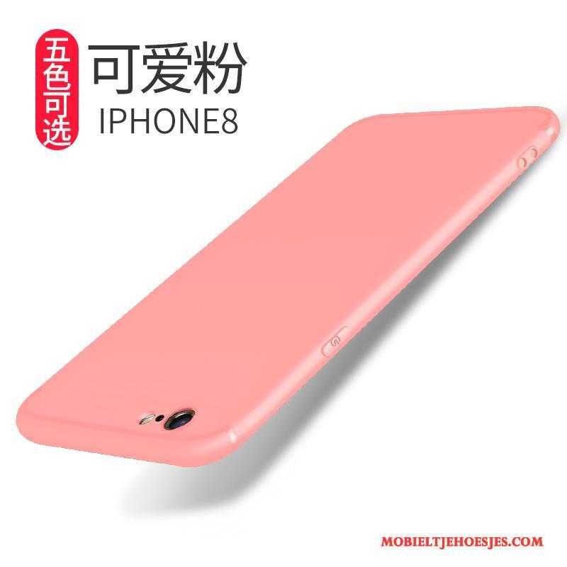iPhone 8 Schrobben Trend Zacht Bescherming Rood Hoesje Telefoon Siliconen