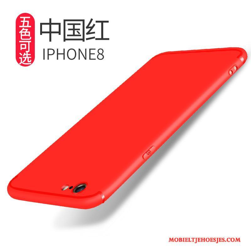 iPhone 8 Schrobben Trend Zacht Bescherming Rood Hoesje Telefoon Siliconen