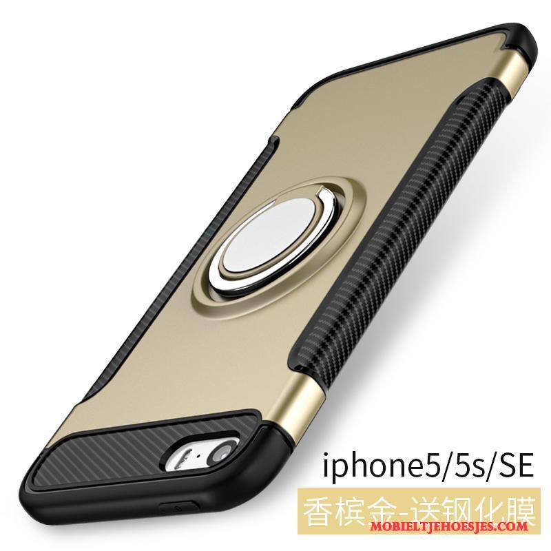 iPhone Se All Inclusive Scheppend Siliconen Goud Hoesje Telefoon Bescherming Trend