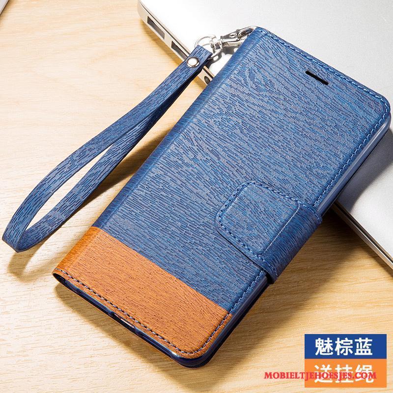 iPhone Se Blauw Hoes Leren Etui Hanger Diepe Kleur Zacht Hoesje Telefoon