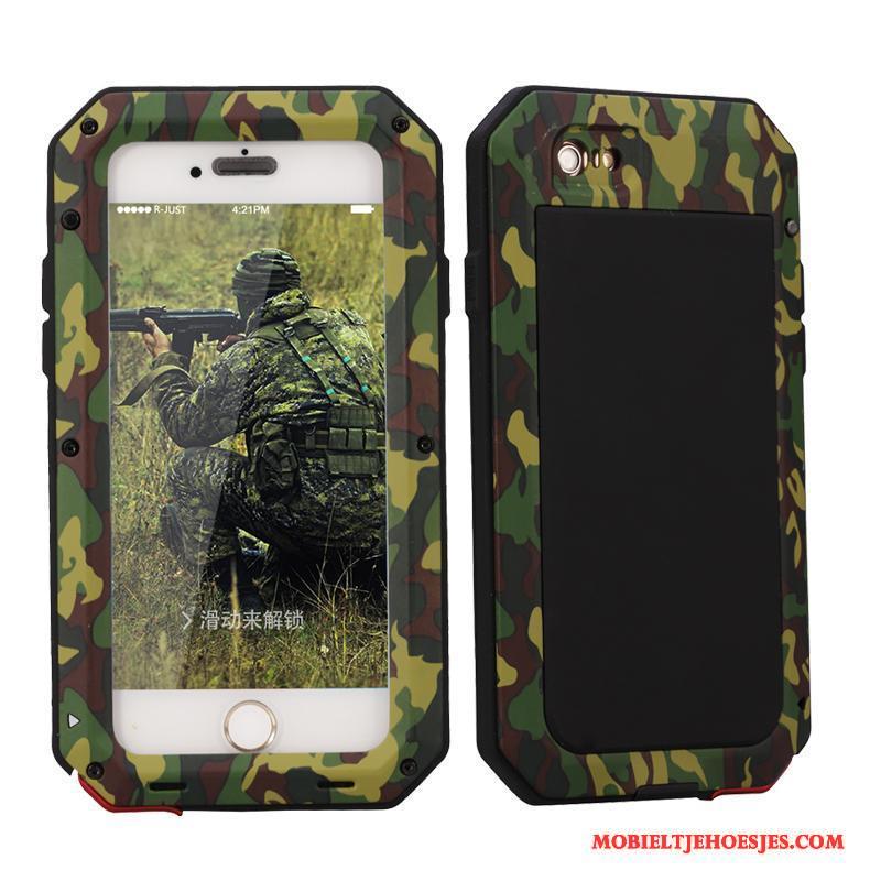 iPhone Se Hoesje All Inclusive Drie Verdedigingen Metaal Bescherming Camouflage Geel Hoes