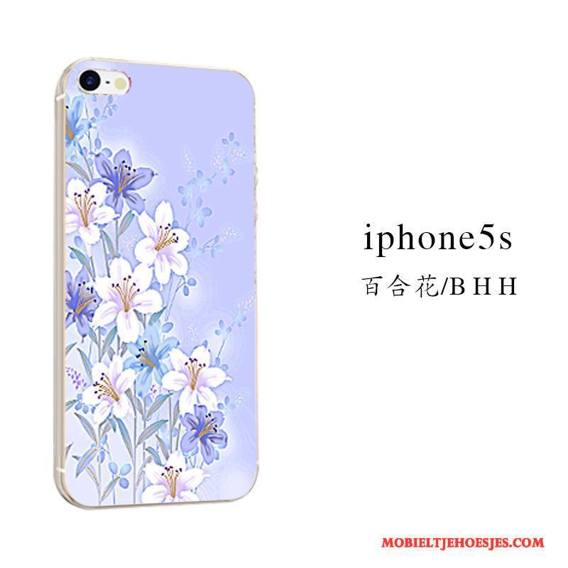 iPhone Se Hoesje Hoes Siliconen Super Schattig Bescherming Blauw All Inclusive Zacht