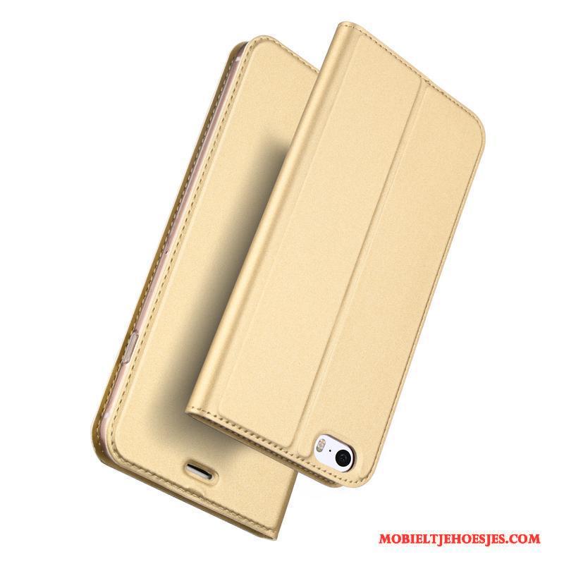 iPhone Se Hoesje Tas Goud Leren Etui Hoes Mobiele Telefoon Folio Bedrijf