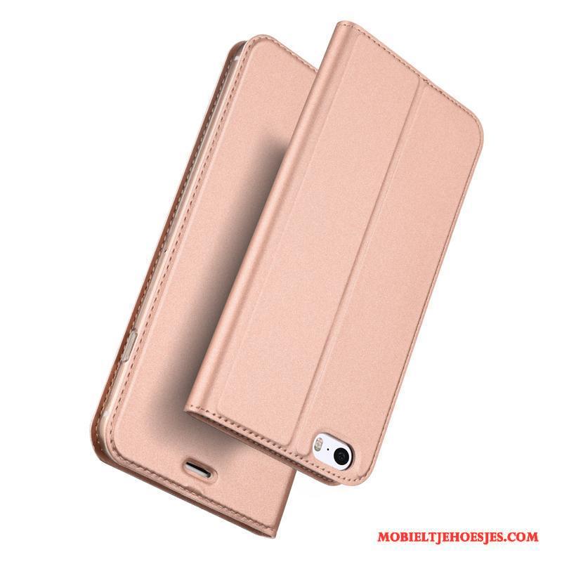 iPhone Se Hoesje Tas Goud Leren Etui Hoes Mobiele Telefoon Folio Bedrijf